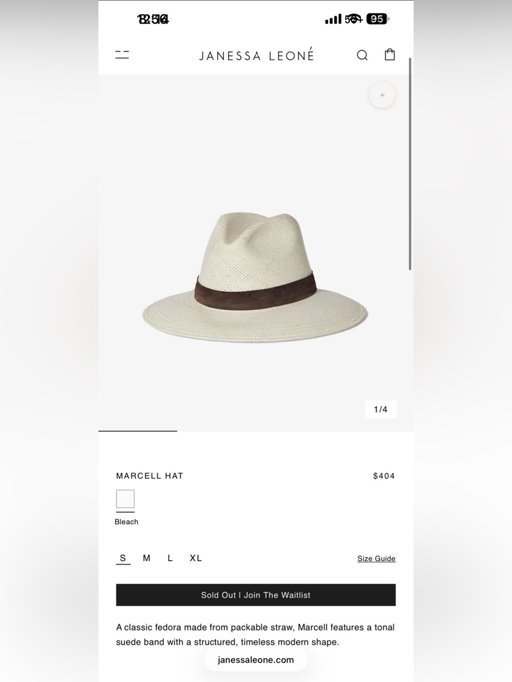 Janessa Leone Bleach Marcell Wide-Brim Fedora with Brown Suede Band